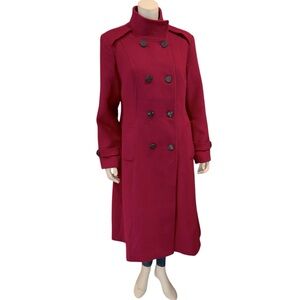 Escalier Red Wool Blend Overcoat